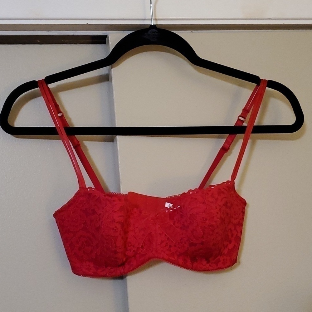 b.tempt'd red floral lace underwire bra Size 32D